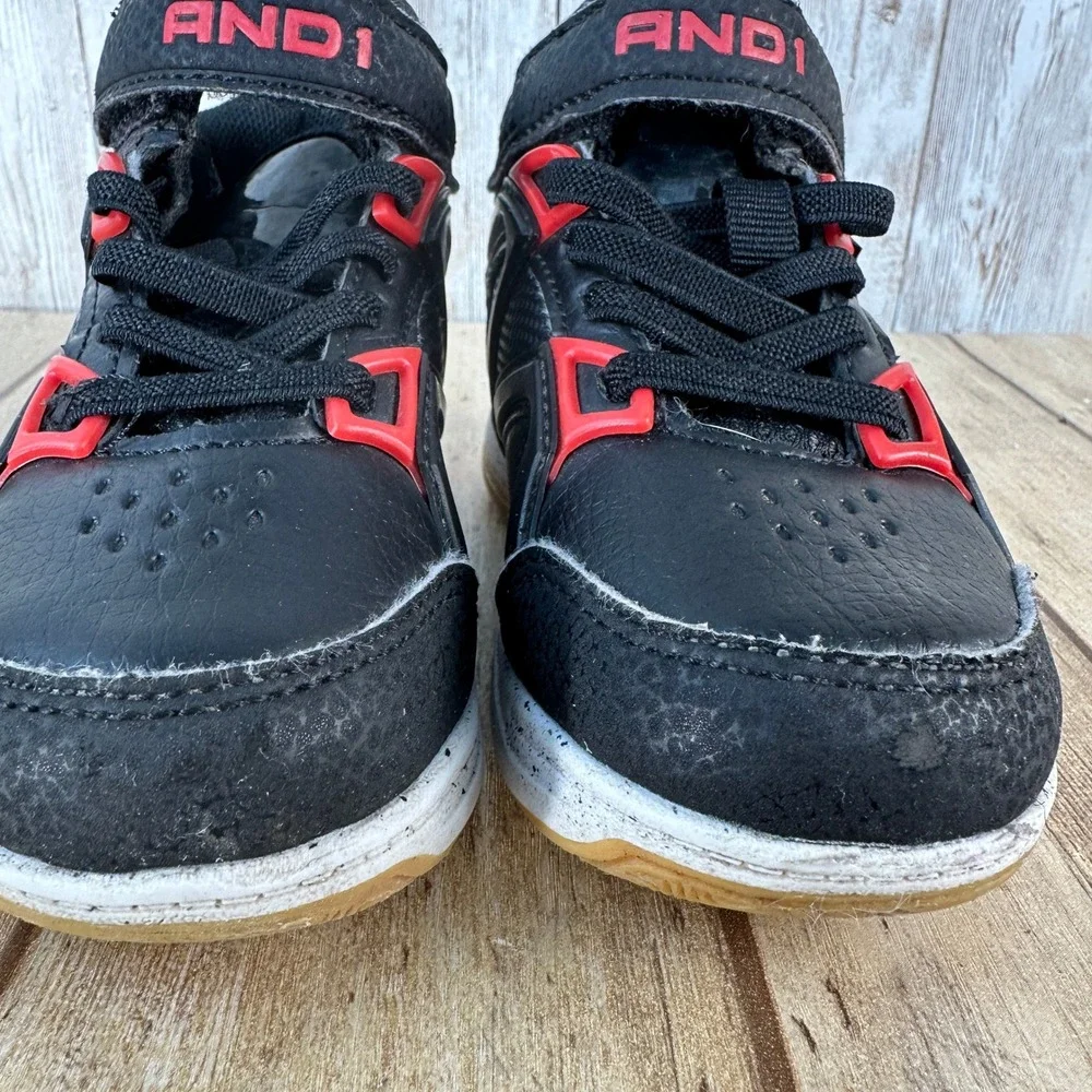 AND1 Boys‎ Toddler Size 7 Black Red High Top Sneakers Shoes